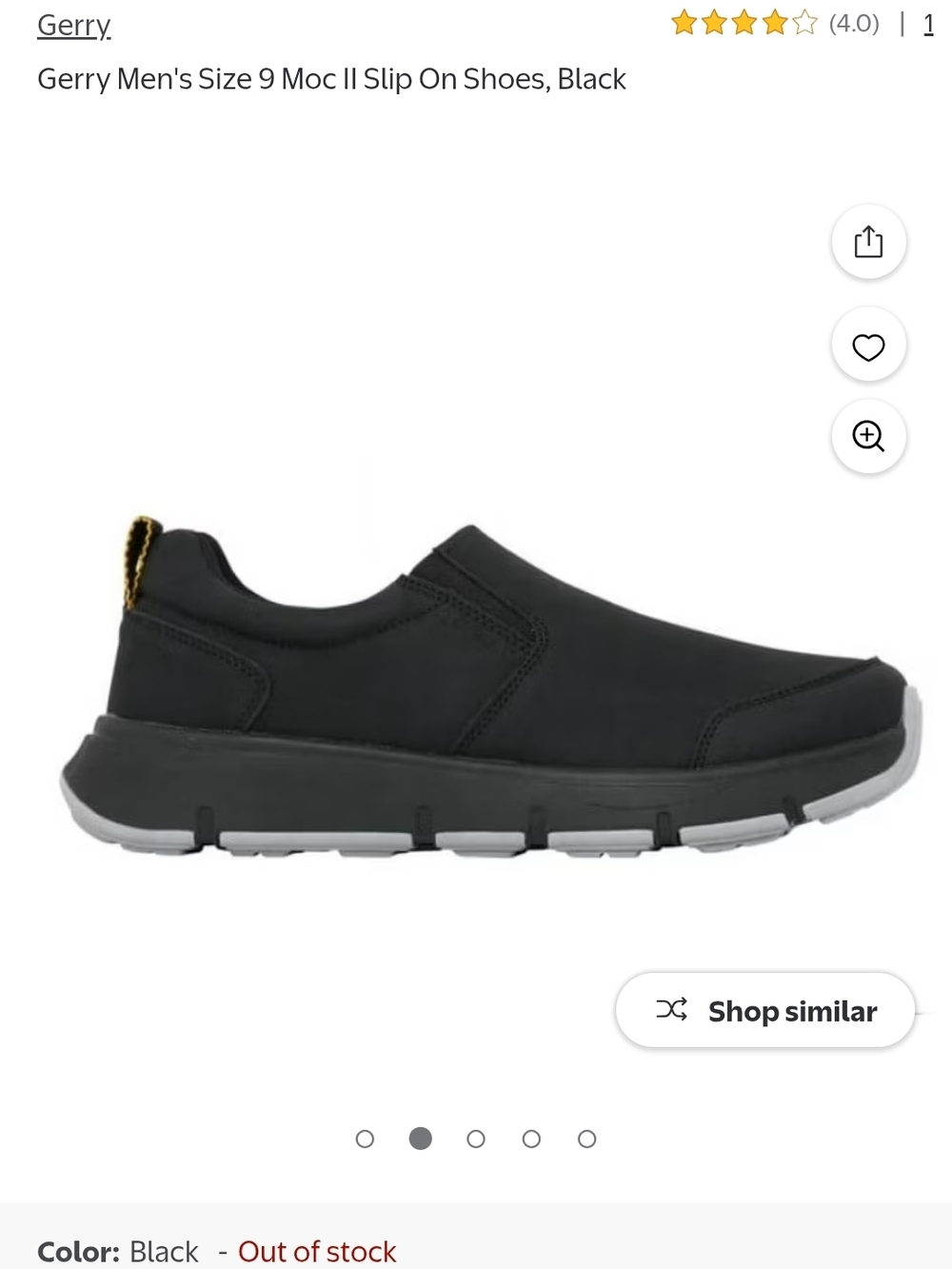 Gerry Weber Black Slip-On Casual Sneakers with Gray Outsole